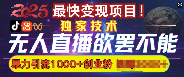 欲罢不能的无人直播引流，超暴力日引流1000+高质量精准创业粉——生财有道创业项目网-生财有道