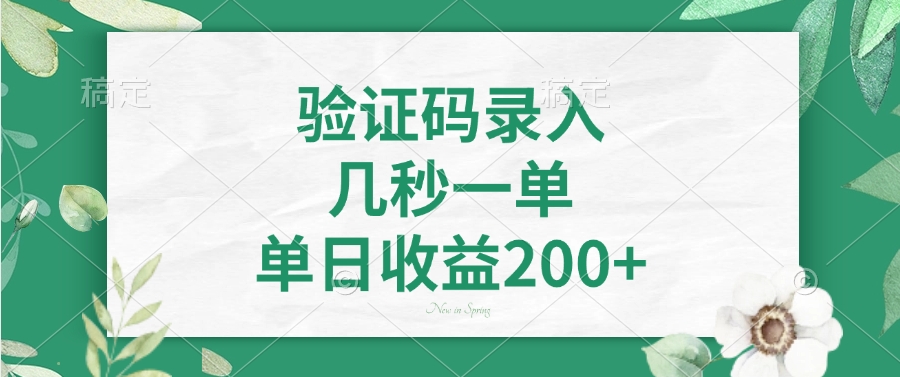（14221期）验证码录入，几秒一单，单日收益200+_生财有道创业项目网-生财有道