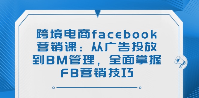 （14314期）跨境电商facebook营销课：从广告投放到BM管理，全面掌握FB营销技巧_生财有道创业项目网-生财有道