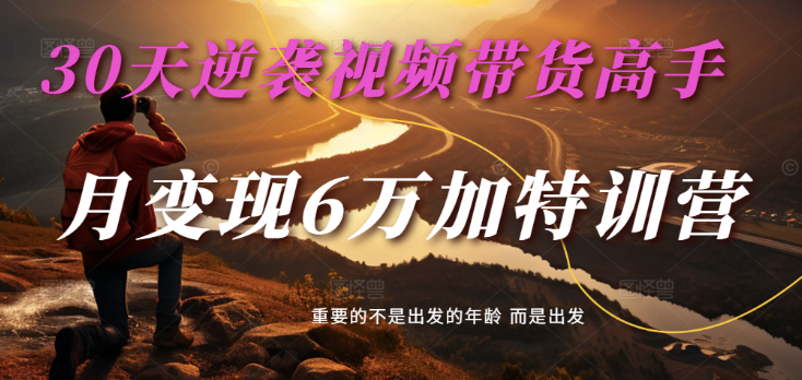 2025视频带货30天逆袭视频带货高手，单月变现6万加特训营_生财有道创业网-生财有道