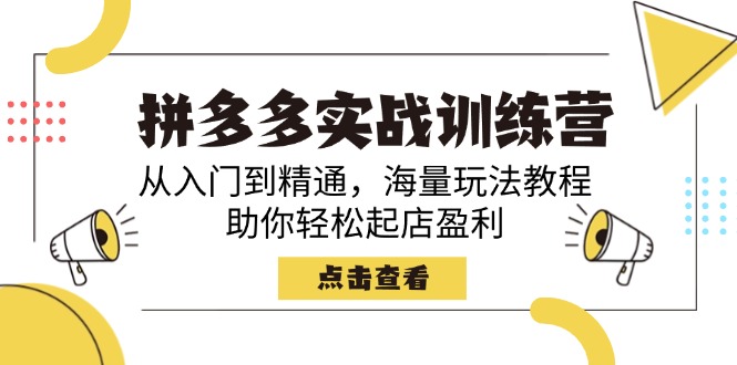 （14392期）拼多多实战训练营，从入门到精通，海量玩法教程，助你轻松起店盈利_生财有道创业项目网-生财有道