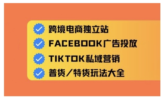 跨境电商独立站及全域流量营销，从0基础快速入门并精通跨境电商运营——生财有道创业项目网-生财有道