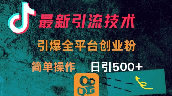 最新引流方法，引爆全平台的一个创业粉，简单操作日引300+——生财有道创业项目网-生财有道