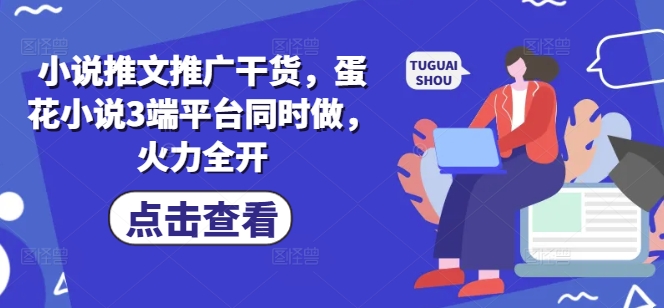 小说推文推广干货，蛋花小说3端平台同时做，火力全开——生财有道创业项目网-生财有道