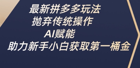 最新拼多多玩法，抛弃传统操作，AI赋能，助力新手小白获取第一桶金——生财有道创业项目网-生财有道
