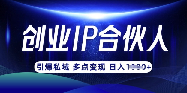 云帆·创业ip合伙人打造3.0，从0到1教你做网创，实现月入过W——生财有道创业项目网-生财有道