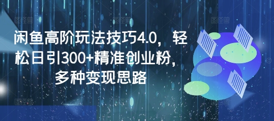 闲鱼高阶玩法技巧4.0，轻松日引300+精准创业粉，多种变现思路——生财有道创业项目网-生财有道