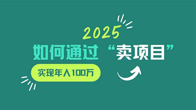 图片[1]-（14176期）2025年如何通过“卖项目”实现年入100万_生财有道创业项目网-生财有道