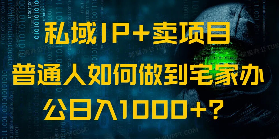（14400期）私域IP+卖项目，普通人如何做到宅家办公实现日入1000+_生财有道创业项目网-生财有道