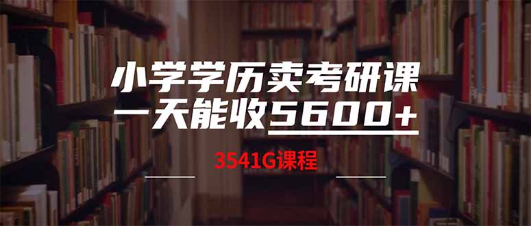 （14561期）小学学历卖考研课程，一天收5600（附3580G考研合集）_生财有道创业项目网-生财有道