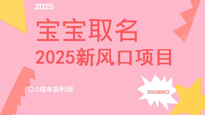 （14593期）2025新风口项目宝宝取名，0成本高利润，附保姆级教程，月入过万不是梦_生财有道创业项目网-生财有道