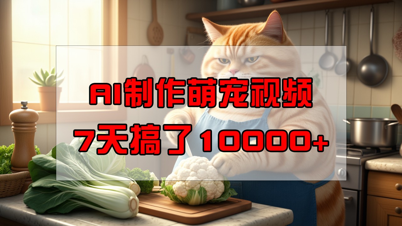 靠AI制作萌宠视频，7天搞了1万+，操作简单门槛低，有手机就行_生财有道创业网-生财有道