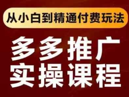 拼多多推广实操课程，从小白到精通付费玩法——生财有道创业项目网-生财有道
