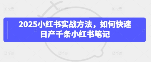 2025小红书实战方法，如何快速日产千条小红书笔记——生财有道创业项目网-生财有道
