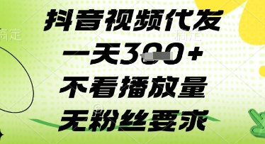抖音视频代发一天3张+，不看播放量，无粉丝要求【揭秘】——生财有道创业项目网-生财有道