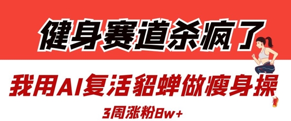 健身赛道杀疯了？我用AI复活貂蝉做瘦身操，3周涨粉8W——生财有道创业项目网-生财有道