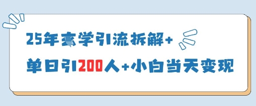25年国学引流拆解+单日引200人+小白当天就能变现——生财有道创业项目网-生财有道