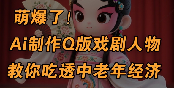 用Ai制作Q版戏剧人物，手把手教你吃透中老年经济，5分钟一个成品，多渠道变现——生财有道创业项目网-生财有道