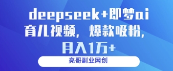 deepseek+即梦ai育儿视频，爆款吸粉，月入1w——生财有道创业项目网-生财有道