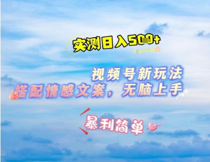 微信视频号最新玩法，表情包搭配情感文案，2分钟一条原创作品，简单好上手，轻松日入几张——生财有道创业项目网-生财有道