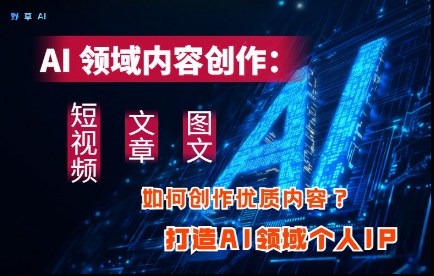 AI领域内容创作：高效创作短视频、文章、图文三大板块内容，打造AI领域个人IP——生财有道创业项目网-生财有道