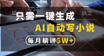 只需一键生成，AI自动写小说，实现躺着也能写作，每月收益过1w【揭秘】——生财有道创业项目网-生财有道