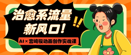 治愈系流量新风口，AI+宫崎骏动画创作实战课，从0到1打造爆款视频——生财有道创业项目网-生财有道