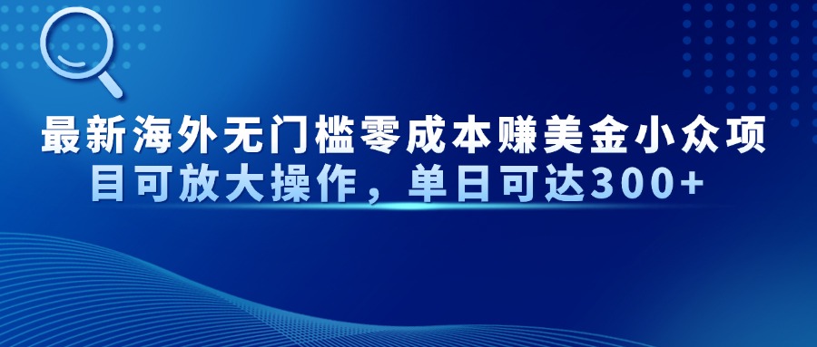（14542期）最新海外无门槛零成本赚美金小众项目可放大操作，单日可达300+_生财有道创业项目网-生财有道
