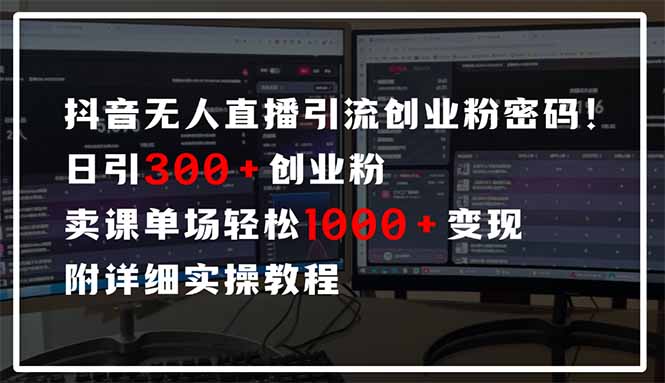 （14564期）抖音无人直播引流密码！日引300+创业粉 单场轻松1000+变现 附详细实操教程_生财有道创业项目网-生财有道