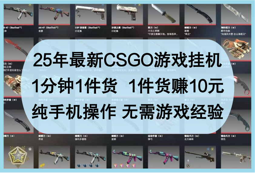 25年最新CSGO游戏挂机，1分钟1件货，1件货赚10元，纯手机操作，无需游戏经验_生财有道创业网-生财有道