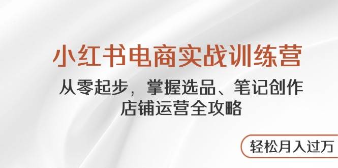 小红书电商实战训练营，从零起步，掌握选品、笔记创作、店铺运营全攻略，轻松月入过万_生财有道创业网-生财有道