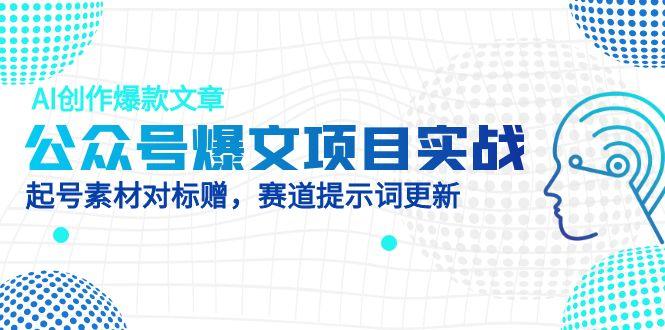 （14709期）公众号爆文项目实战，AI创作爆款文章，起号素材对标赠（附赛道AI提示词）_生财有道创业项目网-生财有道