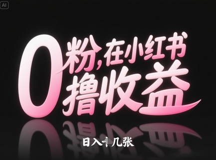 0粉在小红书撸收益，日入几张——生财有道创业项目网-生财有道