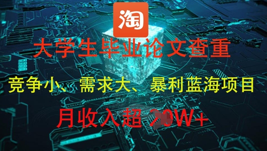 大学生毕业论文查重，暴利蓝海项目，月收入过1W+——生财有道创业项目网-生财有道