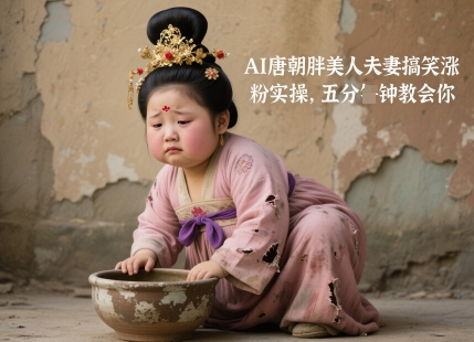 AI唐朝胖美人夫妻搞笑涨粉实操，五分钟教会你——生财有道创业项目网-生财有道
