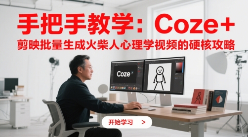手把手教学：Coze + 剪映批量生成火柴人心理学视频的硬核攻略——生财有道创业项目网-生财有道