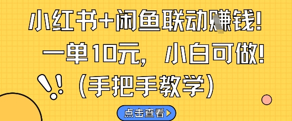 小红书+闲鱼联动挣钱，一单10元，小白可做——生财有道创业项目网-生财有道
