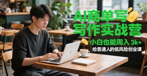 AI商单写作实战营，小白也能周入3k+，给普通人的低风险创业课——生财有道创业项目网-生财有道