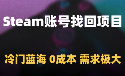 Steam账号找回项目，冷门蓝海，0成本，需求极大——生财有道创业项目网-生财有道