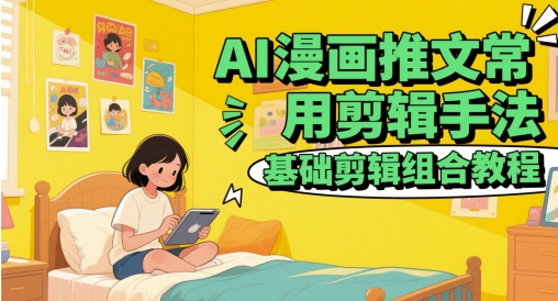 AI漫画推文常用剪辑手法，基础剪辑组合教程——生财有道创业项目网-生财有道
