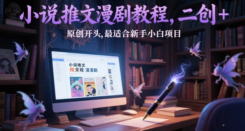 小说推文漫剧教程，二创+原创开头，最适合新手小白项目——生财有道创业项目网-生财有道