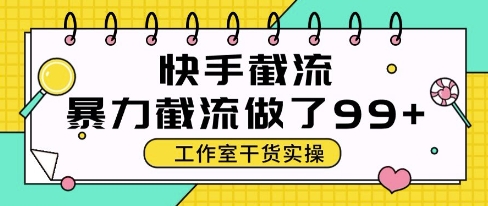 快手暴力截流玩法，全自动无需人工，每日单号50+精准客资【揭秘】——生财有道创业项目网-生财有道