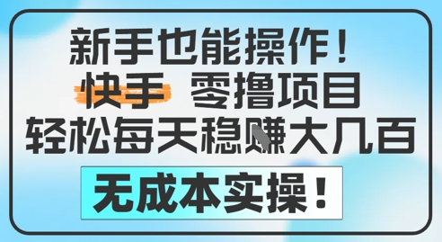 新手也能操作，快手零撸挣米，轻松每天挣2-5张，完全无成本——生财有道创业项目网-生财有道
