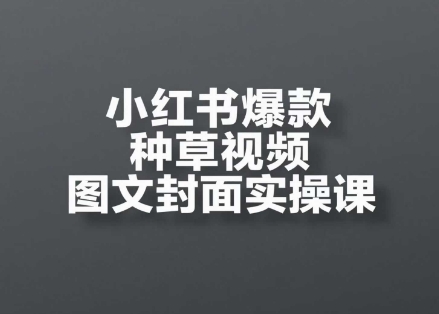 小红书爆款种草视频图文封面实操课，​开店、选品、引流、变现全流程——生财有道创业项目网-生财有道