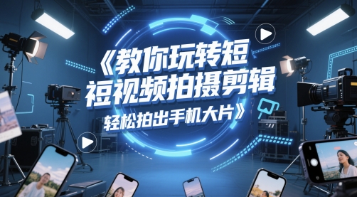 教你玩转短视频拍摄剪辑，轻松拍出手机大片——生财有道创业项目网-生财有道