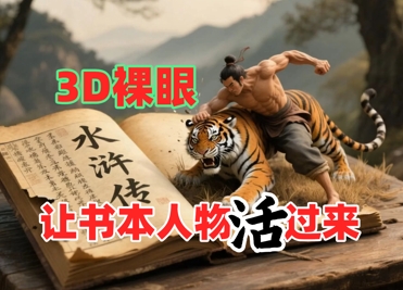 书本人物裸眼3D视频，新的玩法，流量超猛，保姆级教程——生财有道创业项目网-生财有道