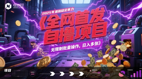 全网首发，2025年最新稳定暴力全自动自撸项目，无限制批量操作，日入多张【揭秘】——生财有道创业项目网-生财有道