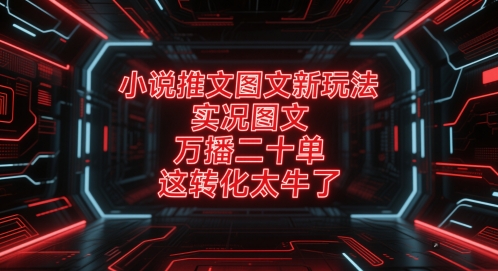 小说推文图文新玩法，实况图文，万播二十单，这转化太牛了！——生财有道创业项目网-生财有道