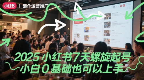 2025小红书7天螺旋起号，小白0基础也可以上手——生财有道创业项目网-生财有道