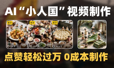爆款1000W+播放微缩景观迷你小人国AI视频0成本制作全流程教学——生财有道创业项目网-生财有道